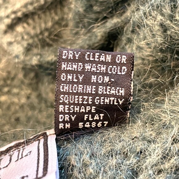 Vtg Paul Et Duffier Button Up Hooded Sweater M Mohair Blend Cropped Boxy Y2K - Picture 8 of 9